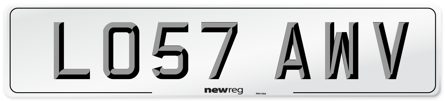LO57 AWV Number Plate from New Reg